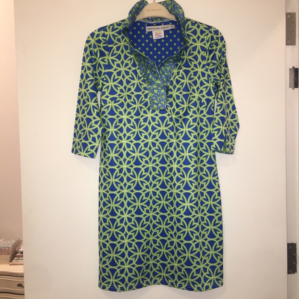 Gretchen Scott Jersey Ruffleneck Dress